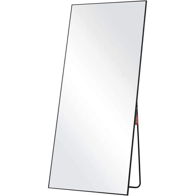 foto del prodotto vevor specchio a figura intera 1800 x 785 mm specchio extra grande da terra, rettangolare, da appendere o appoggiare, con telaio in lega di