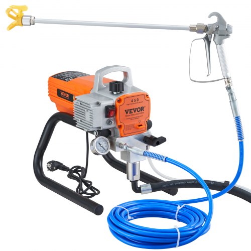 foto del prodotto vevor spruzzatore di vernice 1800w, macchine per verniciatura airless a spruzzo airless elettrica, macchina a spruzzo per vernice con tubo flessibile, vernice per legno e metallo per pareti soffitti