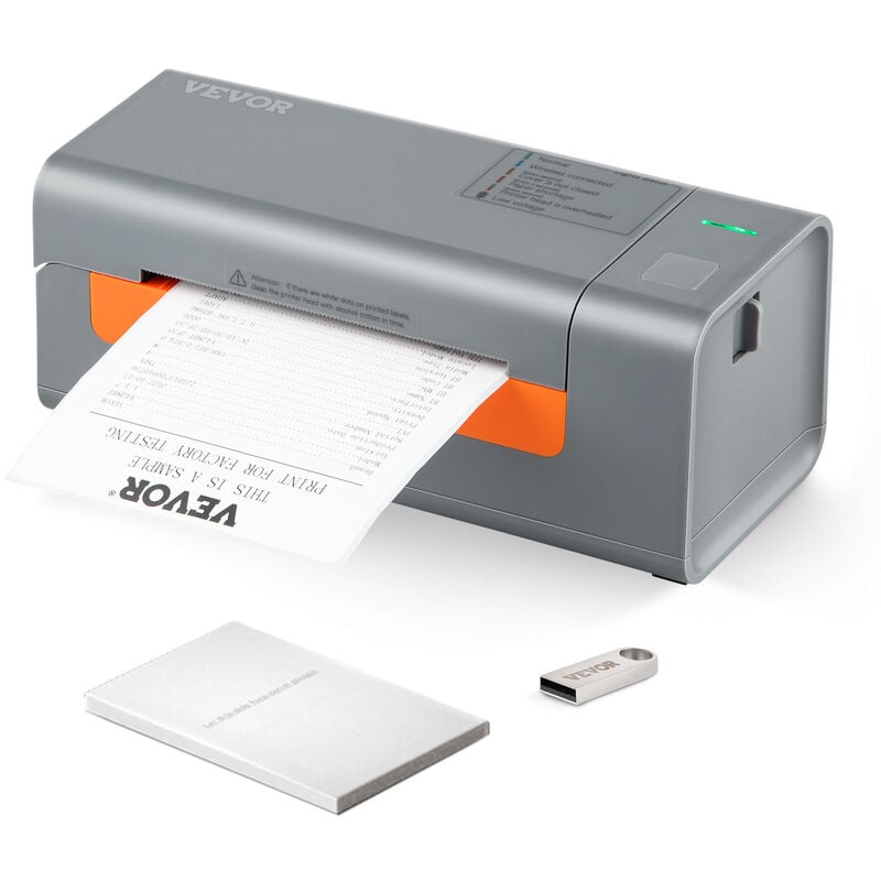 foto del prodotto vevor stampante termica per etichette 4x6 codice a barre risoluzione 203 dpi, stampante per etichette velocita da 150 mm s compatibile a sistema