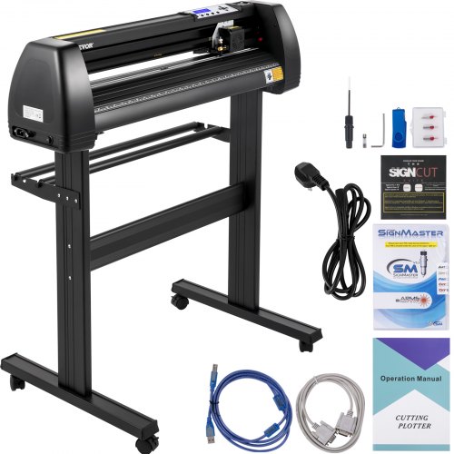 foto del prodotto vevor stampanti adesivi con software signcut display lcd 720mm taglierina per plotter vinile in lega di alluminio per pubblicizzare