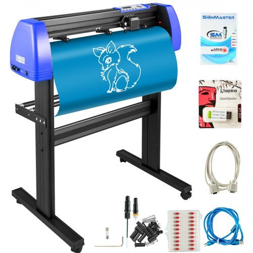 foto del prodotto vevor stampanti adesivi plotter da taglio vinile 870 mm plotter per tagliare vinile con software colore nero azzurro