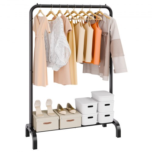 foto del prodotto vevor stand appendiabiti barra singola ripiano singolo da appendere per camera da letto soggiorno, appendiabiti in acciaio al carbonio q235 diametro del tubo 25,4 mm, stand appendiabiti peso di 2,9 kg