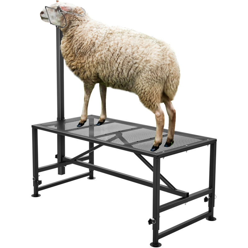 foto del prodotto vevor supporto per capre pecore, supporto 1195 x 584 mm, supporto per bestiame mungitura e tosatura del bestiame in metallo altezza regolabile, con