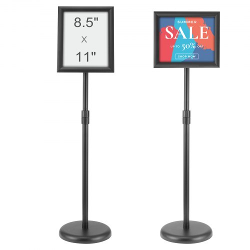 foto del prodotto vevor supporto per insegne su piedistallo, supporto per poster regolabile da 279 x 216 mm, piedistallo porta insegne girevole 360 da pavimento per eventi matrimonio festa conferenza interno esterno
