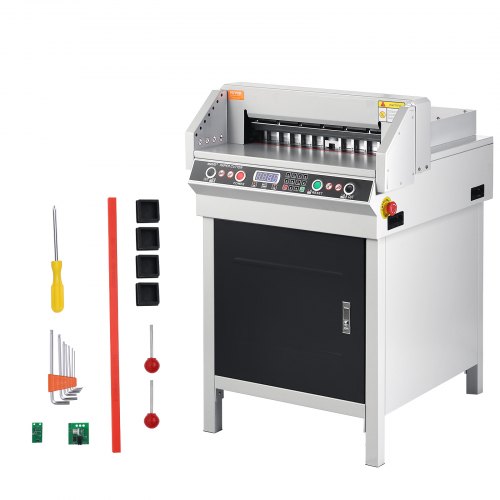 foto del prodotto vevor tagliacarte elettricomax. 450 mm, arrotonda angoli elettrico, spessore di taglio 40 mm, con pannello lcd intelligente, posizionamento luce a infrarossi, per etichette, ufficio