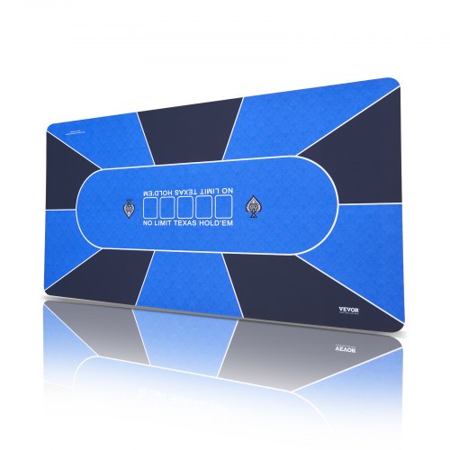 foto del prodotto vevor tappetino poker tavolo poker, piano tavolo poker 180x90 cm, 6-8 giocatori, piano tavolo da poker pieghevole con borsa portatile tappeto poker per giochi poker, sala da poker, rettangolare, blu