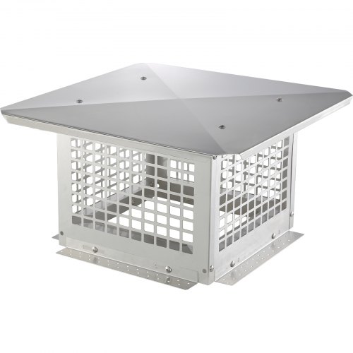 foto del prodotto vevor tappo per canne fumarie da tetto in acciaio inossidabile base quadrata accessori inclusi, coperchio comignolo per camino antipioggia da esterno base 305x305 mm in acciaio inox, tappo per camino