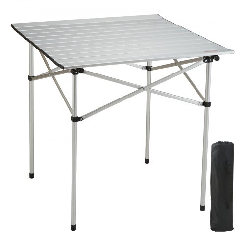 foto del prodotto vevor tavolino da campeggio arrotolabile in lega di alluminio capacit carico max. 30kg, tavolo campeggio arrotolabile con borsa portatile 2,75 kg 705 x 700 x 700mm per 4 persone ca. da spiaggia pesca
