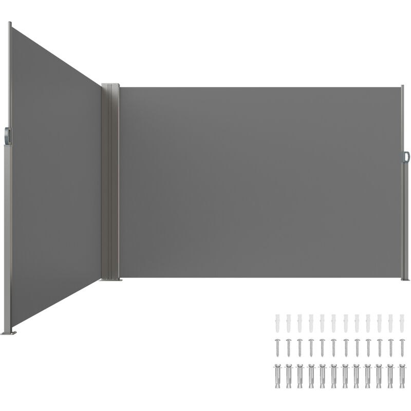 foto del prodotto vevor tenda laterale retrattile, schermo privacy esterno giardino balcone terrazza 200x600 cm, frangivista retrattile poliestere 180g impermeabile,