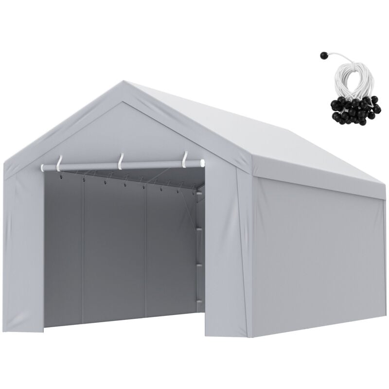 foto del prodotto vevor tendalino di ricambio per posto auto coperto parete laterale 10x20ft, impermeabile e protetto dai raggi uv, bianco telaio non incluso 