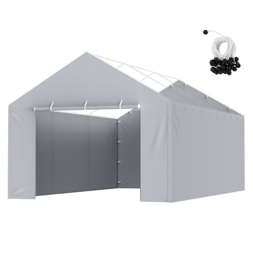 foto del prodotto vevor tendalino di ricambio per posto auto coperto parete laterale 12 x 20 telo riparatore per tenda da garage, impermeabile, raggi uv parte superiore e telaio non inclusi 