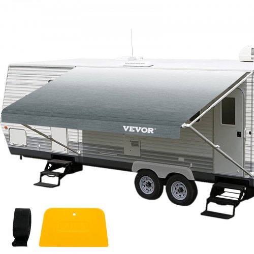foto del prodotto vevor tendalino per camper, tessuto sostitutivo per tendalino da 15 piedi, tendalino sostitutivo in materiale vinilico da 15oz, parasole e tessuto impermeabile per camper
