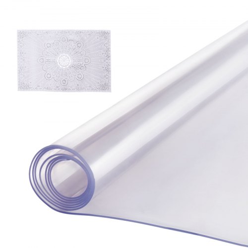 foto del prodotto vevor tovaglia protezione per tavolo spessore 2mm, tappetino da tavolo rettangolare trasparente 1067 x 1829 mm pellicola impermeabile protezione tavolo, tovaglia per tavolo da lavoro tavolo da pranzo