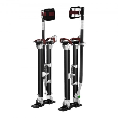 foto del prodotto vevor trampoli in alluminio per edilizia altezza regolabile 61 101,6 cm misura di piedi 27 29 cm, trampoli in alluminio per lavori interni esterni cartongessisti muratori pittori spettacoli in costume
