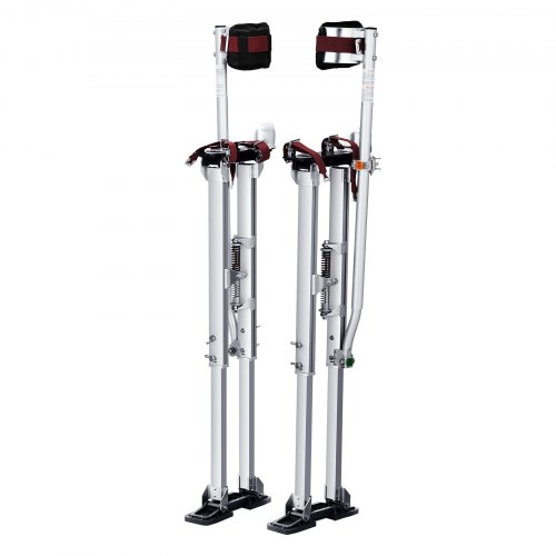 foto del prodotto vevor trampoli in alluminio per edilizia altezza regolabile 91,4 126,7cm misura di piedi 27 29cm, trampoli in alluminio per lavori interni esterni cartongessisti muratori pittori spettacoli in costume