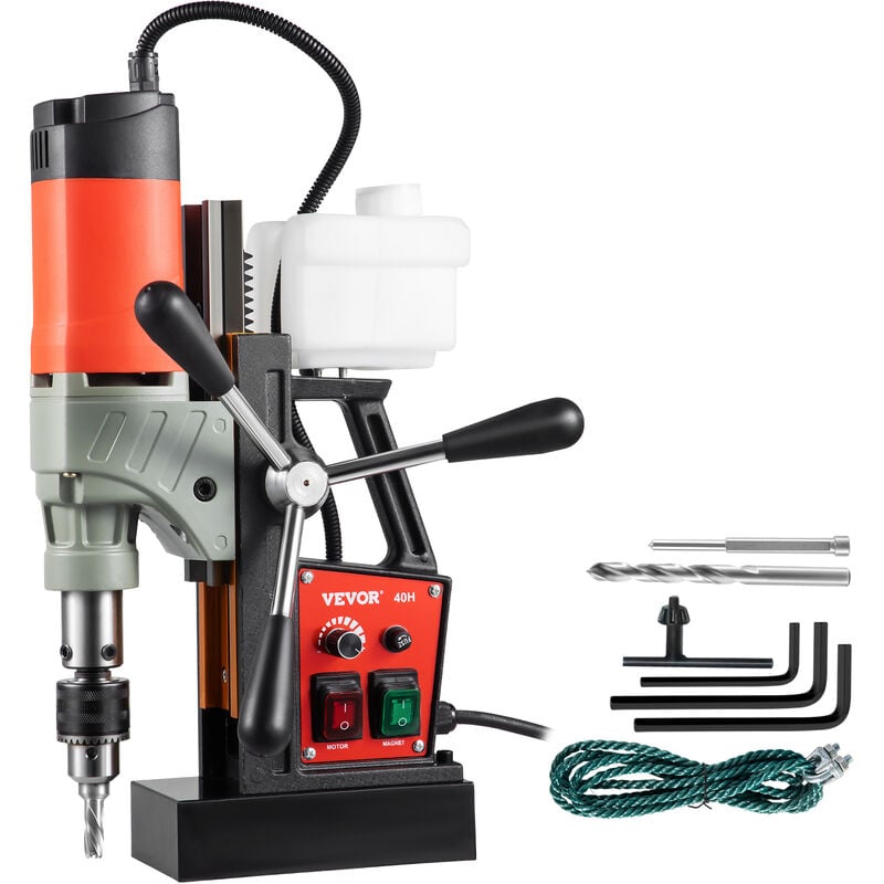 foto del prodotto vevor trapano a colonna elettronico 220 v, trapano base magnetica con doppia guida a coda di rondine, trapano industriale colonna magnetico
