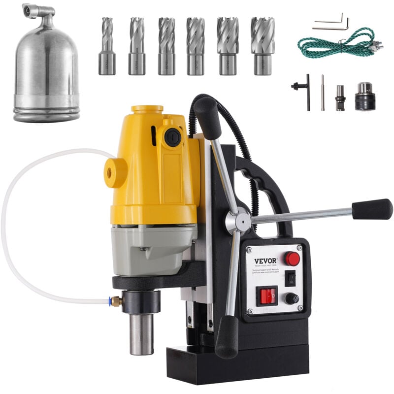 foto del prodotto vevor trapano a colonna magnetico da 1100 w con diametro del foro da 1 1 2 pollici 40 mm md40 trapano a colonna magnetico 2810 lbs 670 giri min