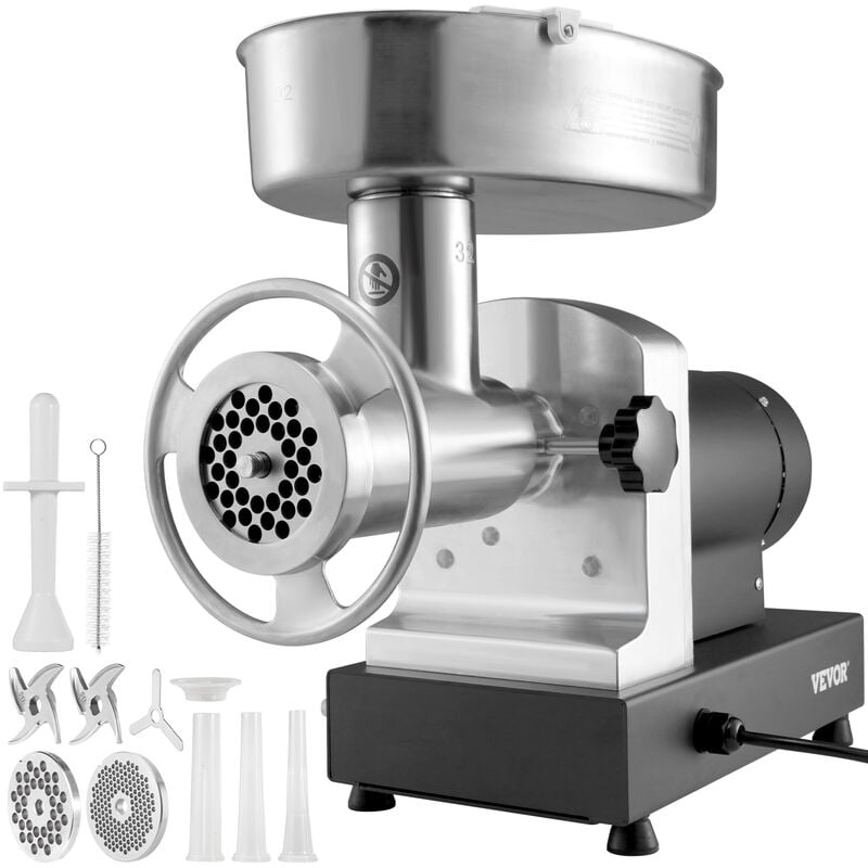 foto del prodotto vevor tritacarne elettrico acciaio inox 1100w capacita produzione max. 450kg h
