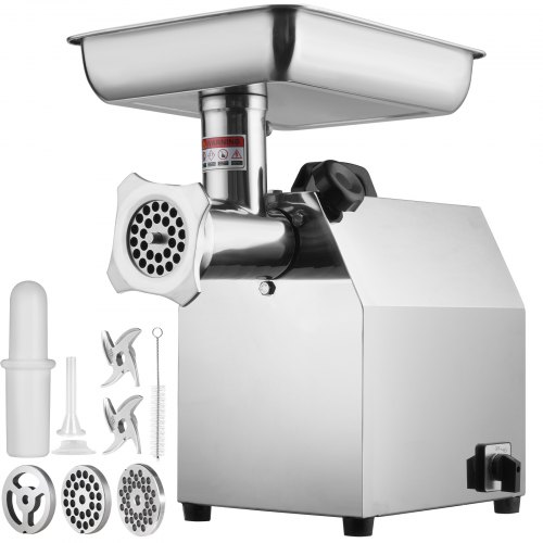 foto del prodotto vevor tritacarne elettrico in acciaio inossidabile 304 capacit portante 9 10kg potenza nominale 650w, tritacarne da banco funzione d inversione capacit 3,76kg min per cucina commerciale salumeria