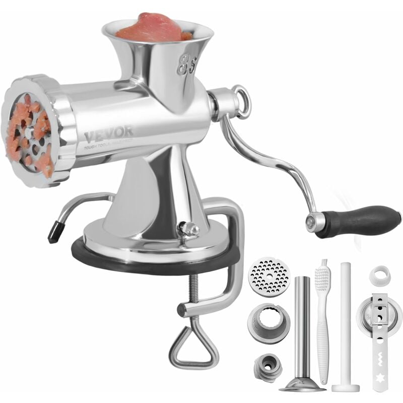 foto del prodotto vevor tritacarne manuale in acciaio inossidabile da tavolo 2 modi di fissaggio ventosa morsetto per preparazione di salsicce polpette salumi,