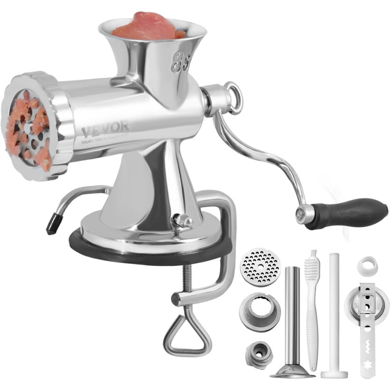 foto del prodotto vevor tritacarne manuale in acciaio inossidabile da tavolo 2 modi di fissaggio ventosa morsetto per preparazione di salsicce polpette salumi,