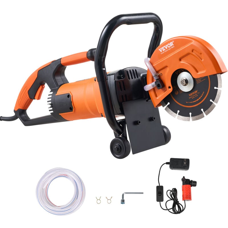 foto del prodotto vevor troncatrice per calcestruzzo, troncatrice circolare 7 pollici, velocita vuoto 5100giri min, max. profondita di taglio 2,5 pollici, taglierina