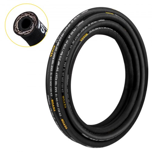 foto del prodotto vevor tubo idraulico 1 2 pollice x 100 piedi, tubo idraulico a spirale 4000 psi, tubo idraulico in gomma con 2 trecce in filo di acciaio ad alta resistenza