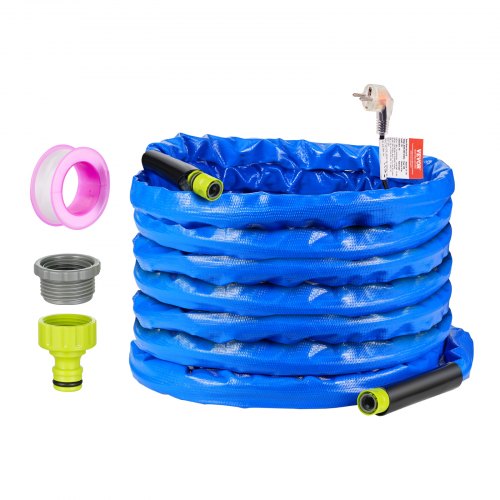 foto del prodotto vevor tubo per acqua riscaldata da 15,2 m tubo per acqua potabile riscaldata per camper con copertura ondulata, protezione dal gelo fino a 42,7 autoregolante automatico, diametro interno 15,87 mm