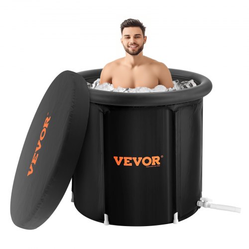 foto del prodotto vevor vasca da bagno di ghiaccio lunga 85 cm vasca per immersione per terapia 330 l con copertura, barile di ghiaccio per recupero, vasca da bagno gonfiabile pieghevole, ghiaccio domestico per adulti