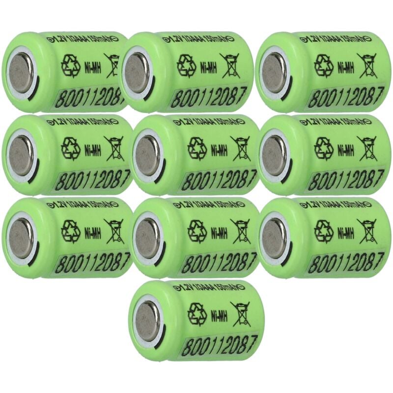 foto del prodotto vhbw 10x batteria sostituisce 1 3aaa per modellismo 150mah, 1,2v, nimh 