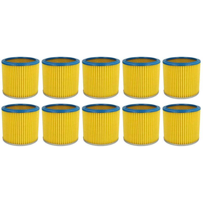 foto del prodotto vhbw 10x filtro a pieghe piatte compatibile con einhell ypl 1400, ypl 1400 30, ypl 1400 30, ypl n.g. 1250 aspirapolvere cartuccia filtrante