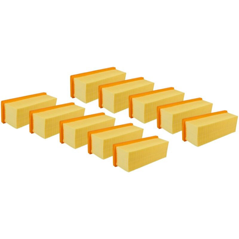 foto del prodotto vhbw 10x filtro a pieghe piatte compatibile con k rcher 2801, 2601, 2701te, 2701, 2501 te, 2501, 2601 plus aspirapolvere elemento filtrante
