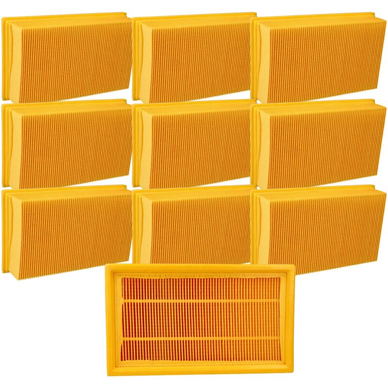 foto del prodotto vhbw 10x filtro a pieghe piatte compatibile con k rcher nt 55 1 tact te m, nt 45 1 tact te m aspirapolvere umido secco elemento filtrante