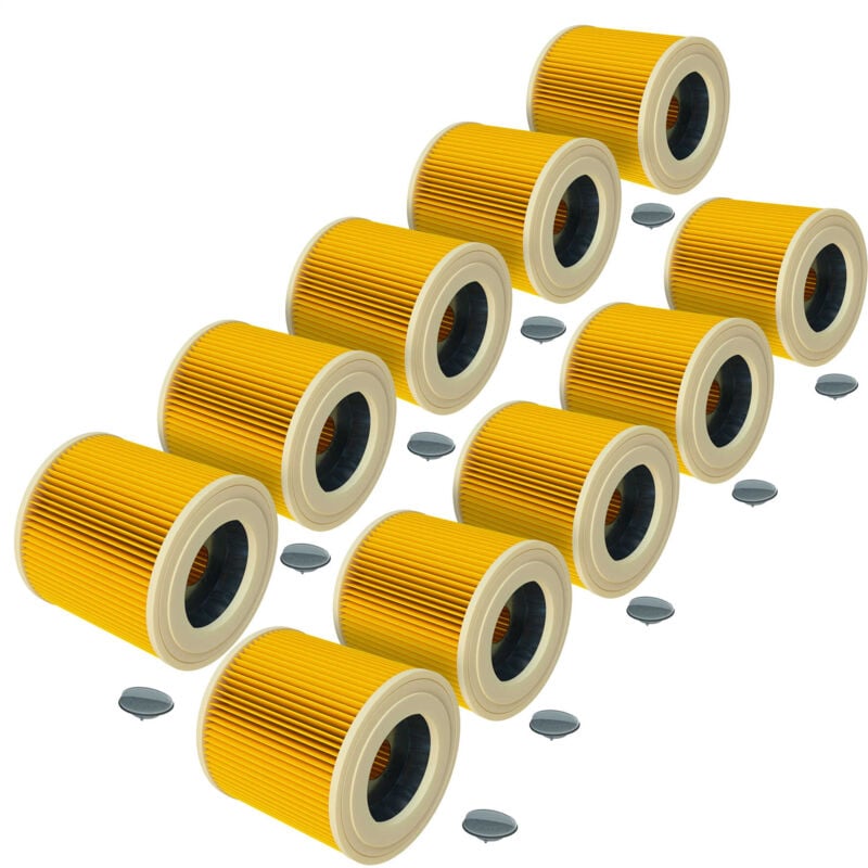 foto del prodotto vhbw 10x filtro a pieghe piatte sostituisce k rcher kfi 3310 per aspirapolvere giallo