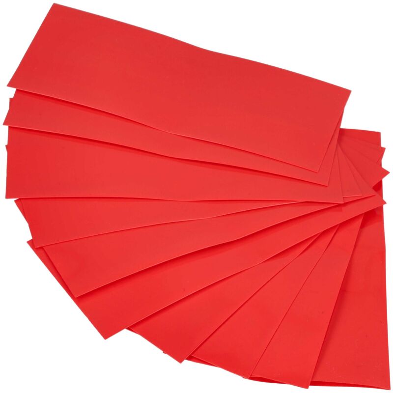 foto del prodotto vhbw 10x guaina termorestringente adatta a per celle per batteria film retraibile, 7,2 x 3 cm, rosso