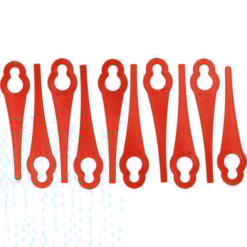 foto del prodotto vhbw 10x lama di ricambio compatibile con einhell bg art 18 li, gc bg ct 18 1 li, bg ct 18 li tagliabordi rosso, in nylon plastica