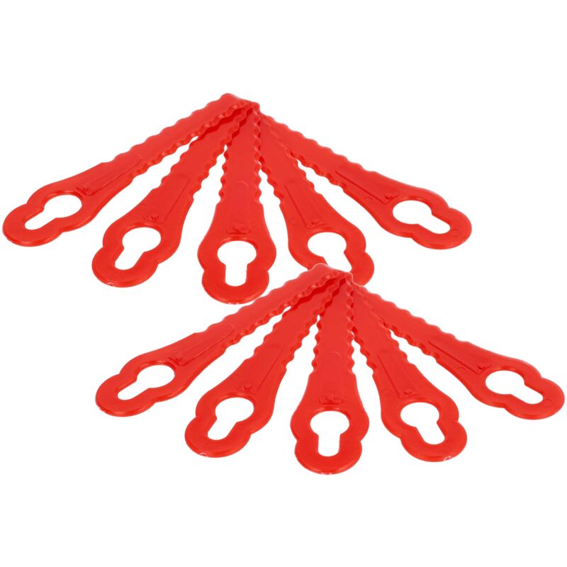 foto del prodotto vhbw 10x lama di ricambio compatibile con einhell bg ct 18 li, ge ct 18 li, ge ct 18 li kit tagliaerba rosso, in poliammide