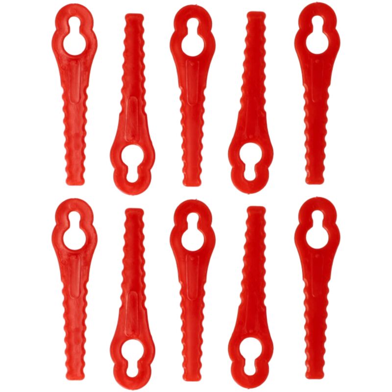foto del prodotto vhbw 10x lama di ricambio compatibile con g de rt 18 0, rt 18 201 05 tagliabordi rosso, in plastica