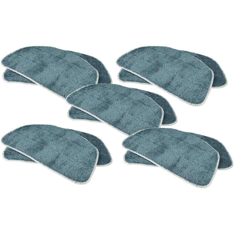 foto del prodotto vhbw 10x panno compatibile con leifheit cleantenso 2.0 modello 2022 scopa a vapore microfibra, grigio blu