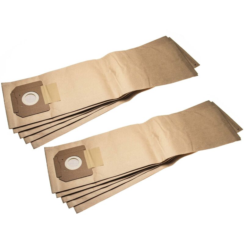 foto del prodotto vhbw 10x sacchetti compatibile con k rcher nt 611 eco tea aspirapolvere in carta, 75,5cm x 20cm, marrone