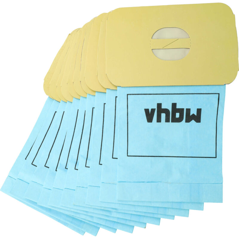 foto del prodotto vhbw 10x sacchetto compatibile con lux d710, d711, d425, ec372, ec373, l927, l928, z311 aspirapolvere in carta, 26,5cm x 16,8cm, azzurro