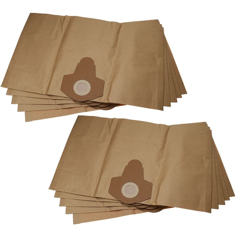 foto del prodotto vhbw 10x sacchetto compatibile con parkside pnts 1400 h4 ian 322475, pnts 1500 a1 ian 49325 aspirapolvere 38,5cm x 26cm marrone
