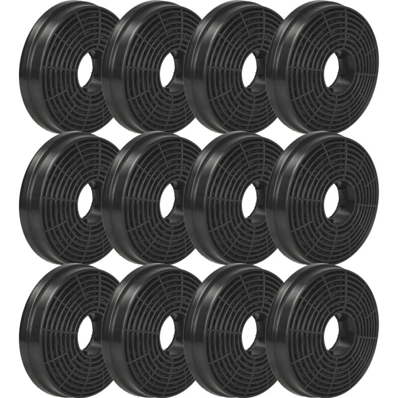 foto del prodotto vhbw 12x filtro a carboni attivi compatibile con respekta ch 0160 ix, ch 0150 ix, ch 0150 ixb, ch 0160 ixb, ch 0190 ix cappe aspiranti 10,5 cm