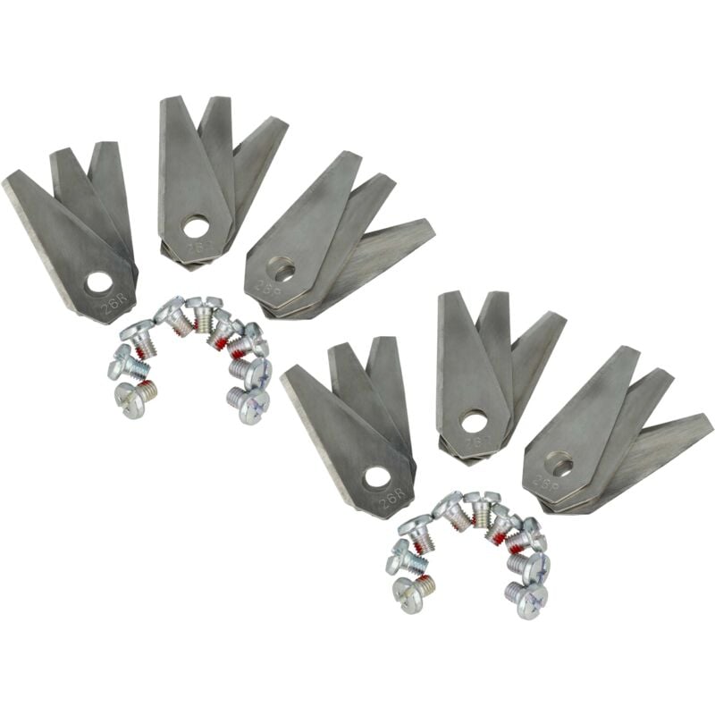 foto del prodotto vhbw 18x lama di ricambio compatibile con bosch indego s 400, xs 300, s 500, s 500 tagliaerba argento, in acciaio