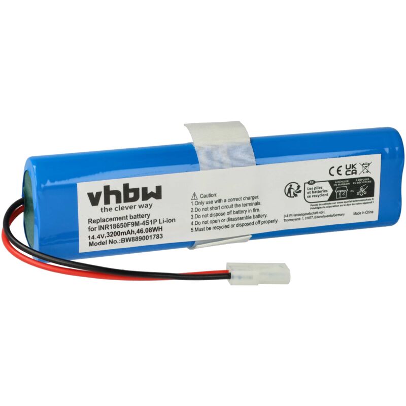 foto del prodotto vhbw 1x batteria compatibile con 360 botslab s8 plus, qh100005 home cleaner 3200mah, 14,4v, li ion 