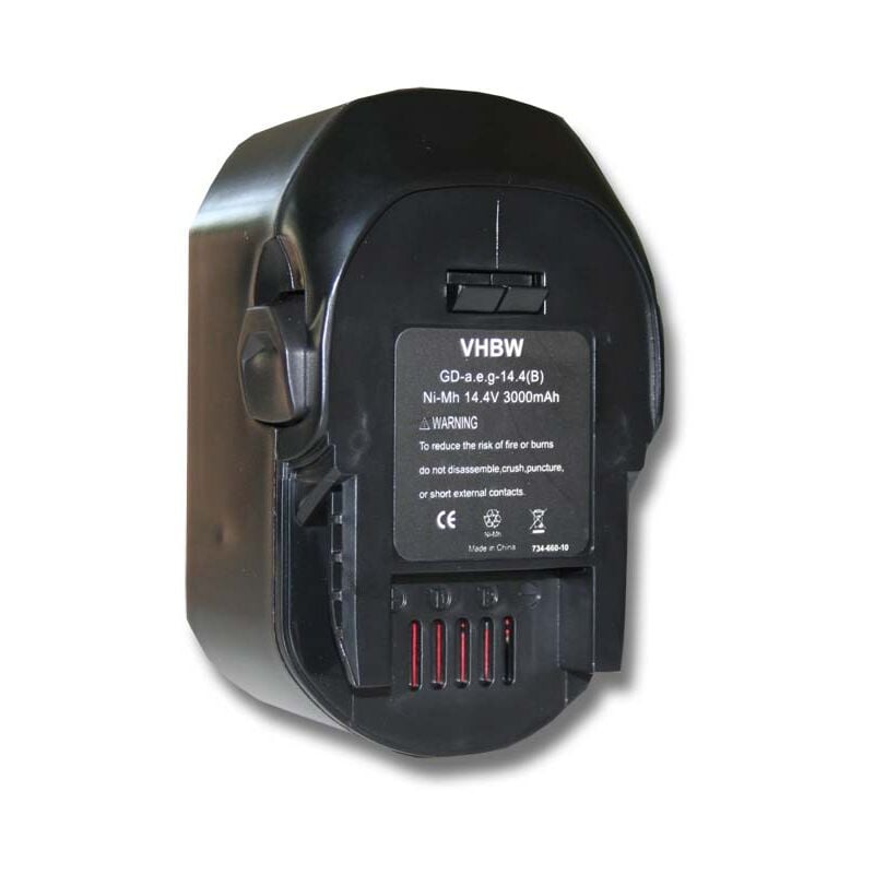foto del prodotto vhbw 1x batteria compatibile con aeg bbm 14 stx r, bsb 14 g, bss 14, bsb 14 stx, bsb 14 stx r, bsb 14 stxn utensile elettrico 3000 mah, nimh, 14,4