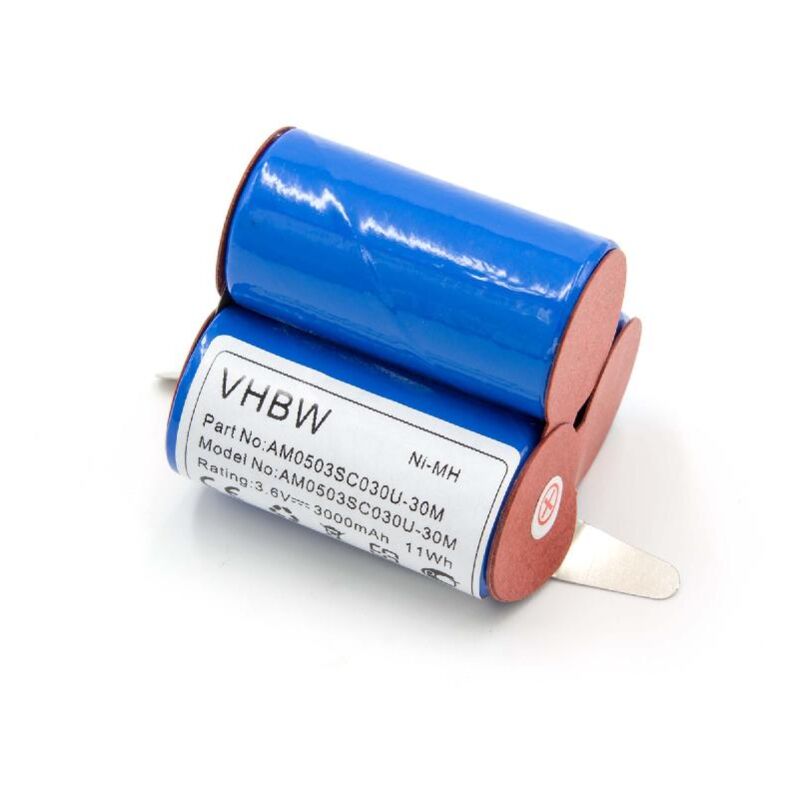 foto del prodotto vhbw 1x batteria compatibile con aeg handstaubsauber lervia, space e 900 086 017, kh 4421, kh 4420 home cleaner 3000mah, 3,6v, nimh sostituisce