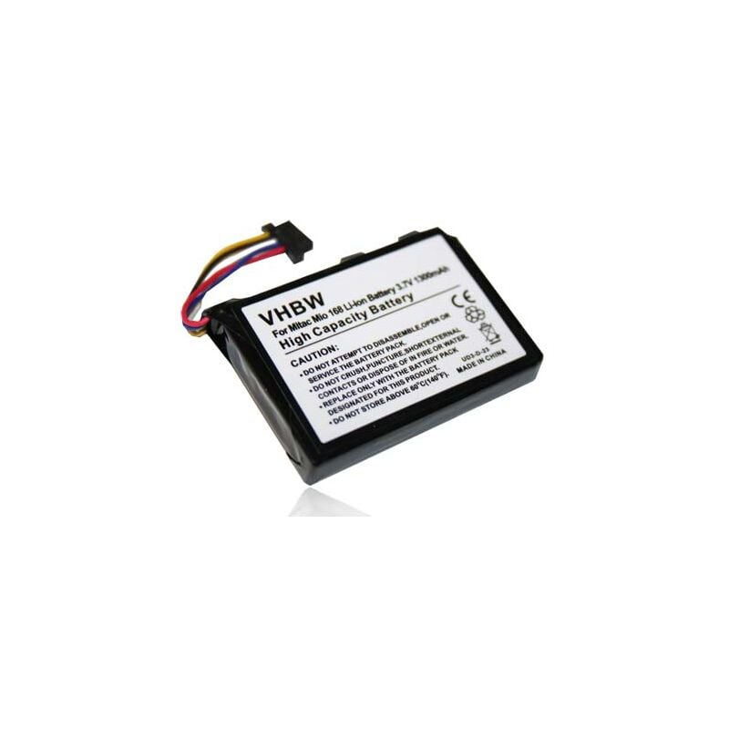 foto del prodotto vhbw 1x batteria compatibile con airis n509, t605 navigatore gps 1300mah, 3,7v, li ion 