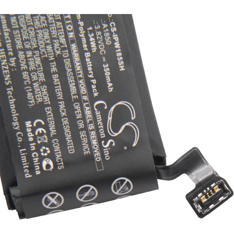 foto del prodotto vhbw 1x batteria compatibile con apple watch gsrf mqk62ll a, gsrf mqk32ll a smartwatch orologio bracciale fitness 350mah, 3,82v, li poly 