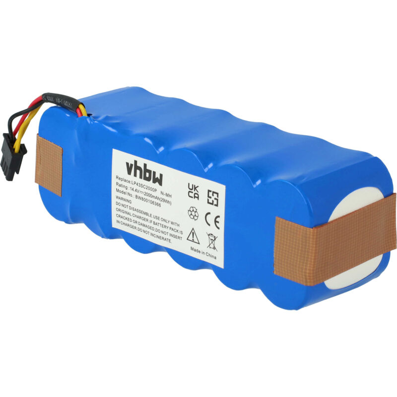 immagine 0 del prodotto vhbw 1x batteria compatibile con ariete evolution 2,0 home cleaner 2000mah, 14,4v, nimh sostituisce at5186005100, lp43sc2000p